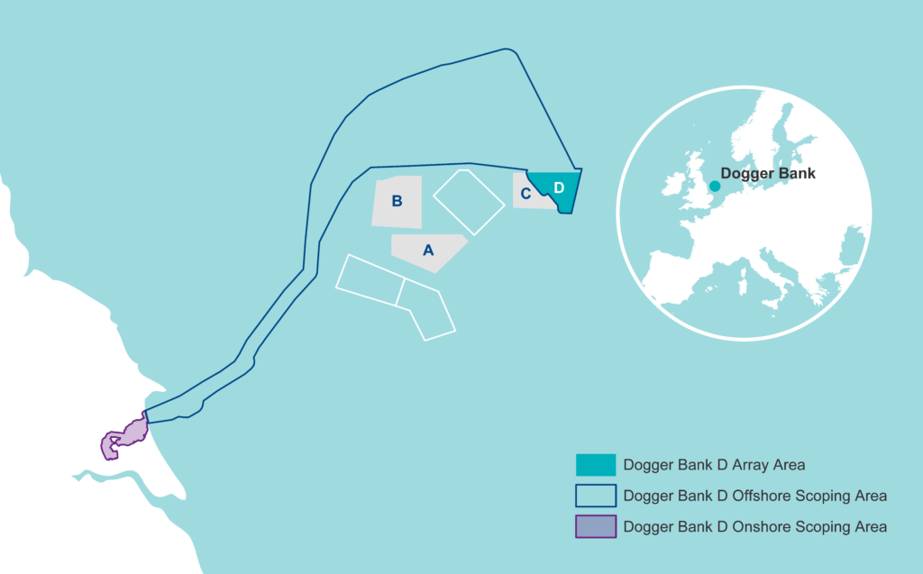 SSE Equinor Agree Preliminary Dogger Bank D Seabed Lease Terms With   DBD Offshore Wind Farm Array Area And Scoping Boundaries Image SSE Equinor 1024x637 